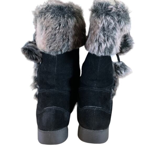 Forrest Black leather winter boots uppers faux fur trim and lining size 7.5 - Picture 7 of 10